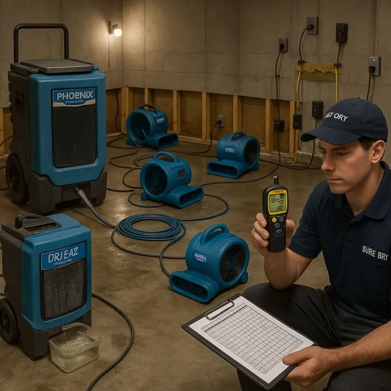 Structural Drying and Dehumidification process in Batavia, IL